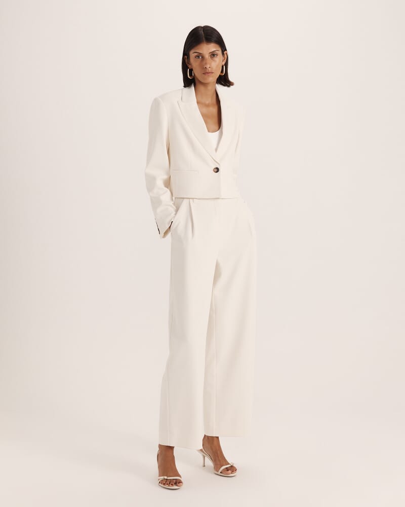 Dharma Cropped Blazer in MILK