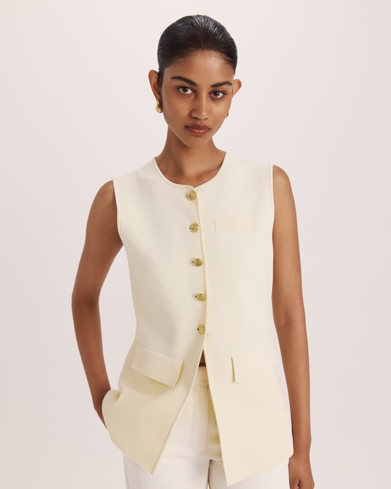 Mia Milano Knit Vest in LEMON