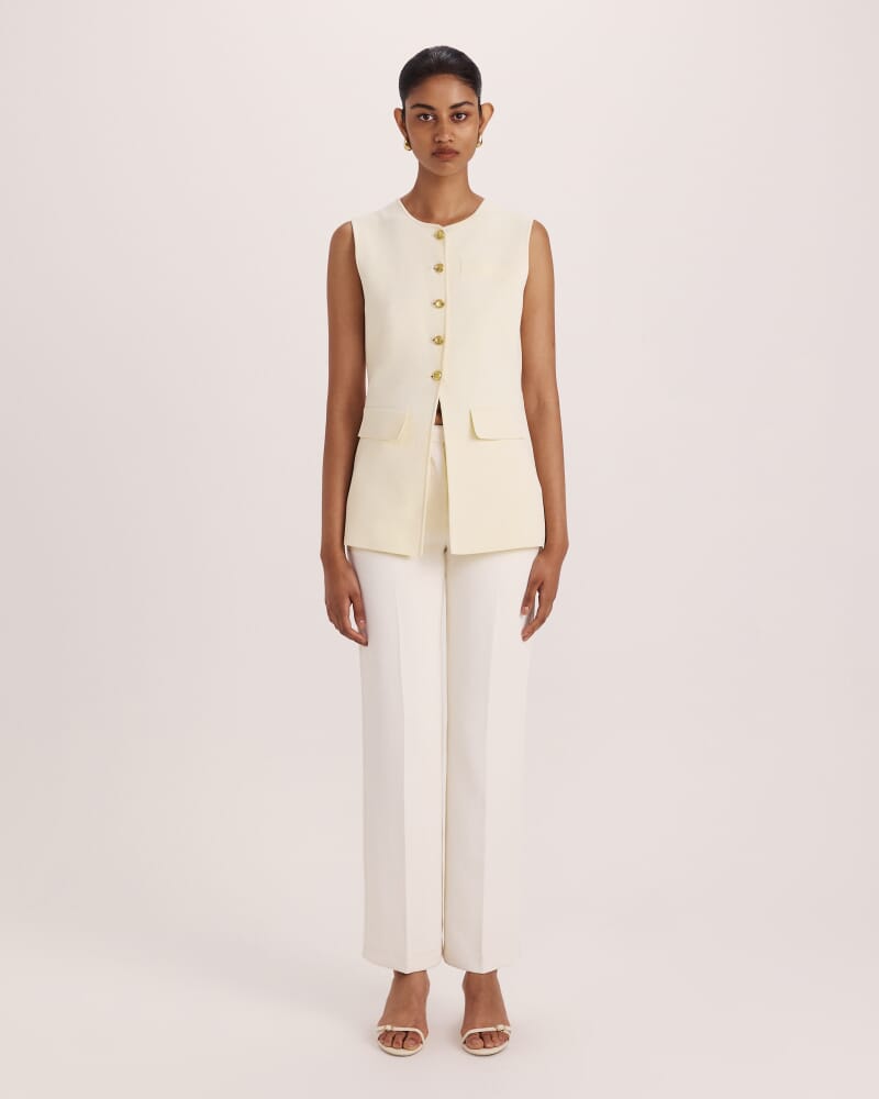 Mia Milano Knit Vest in LEMON