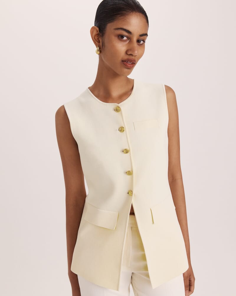 Mia Milano Knit Vest in LEMON