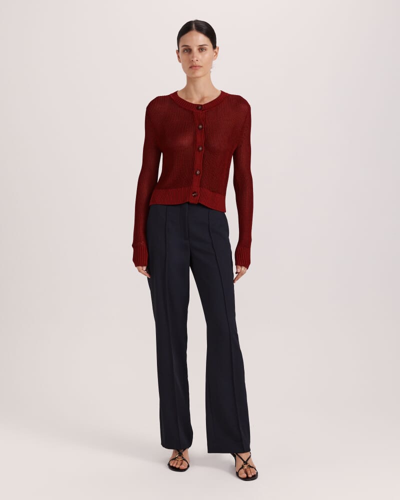 Zala Cropped Cardigan in RASPBERRY
