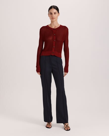 Zala Cropped Cardigan in RASPBERRY