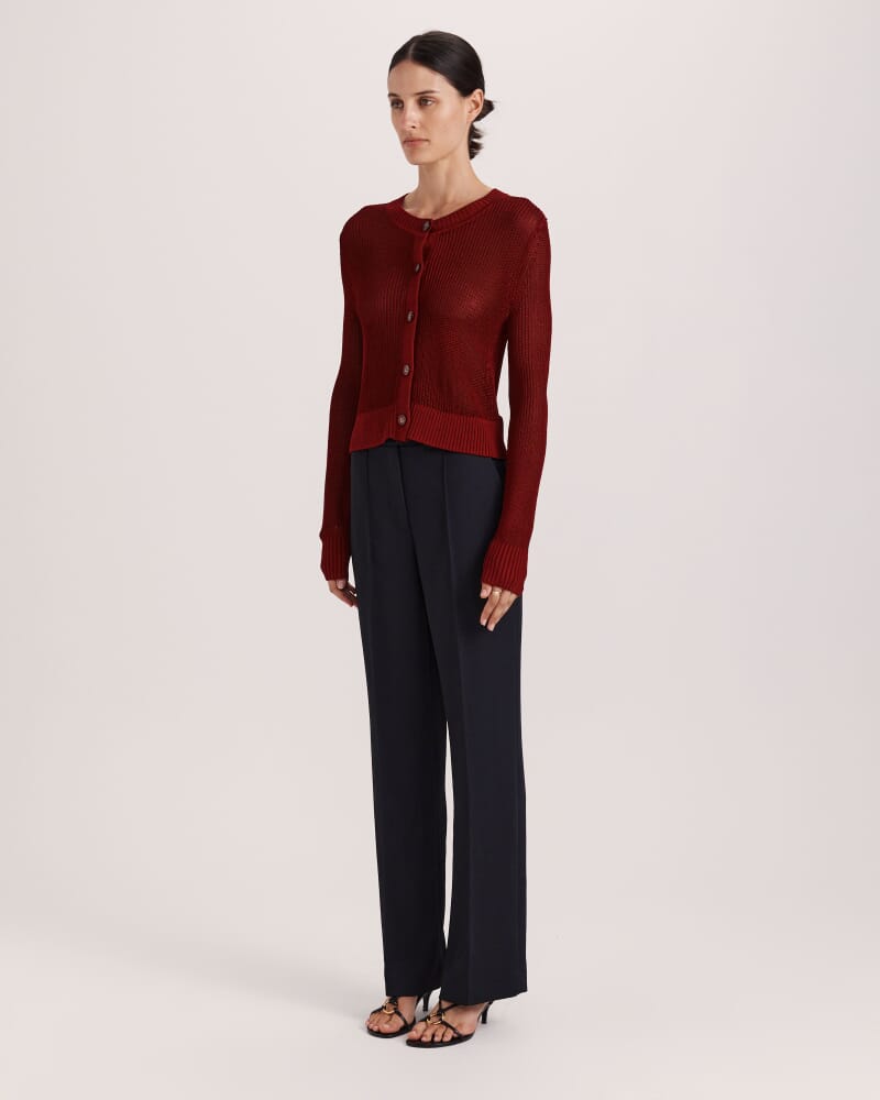 Zala Cropped Cardigan in RASPBERRY