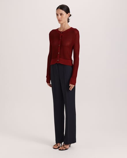 Zala Cropped Cardigan in RASPBERRY