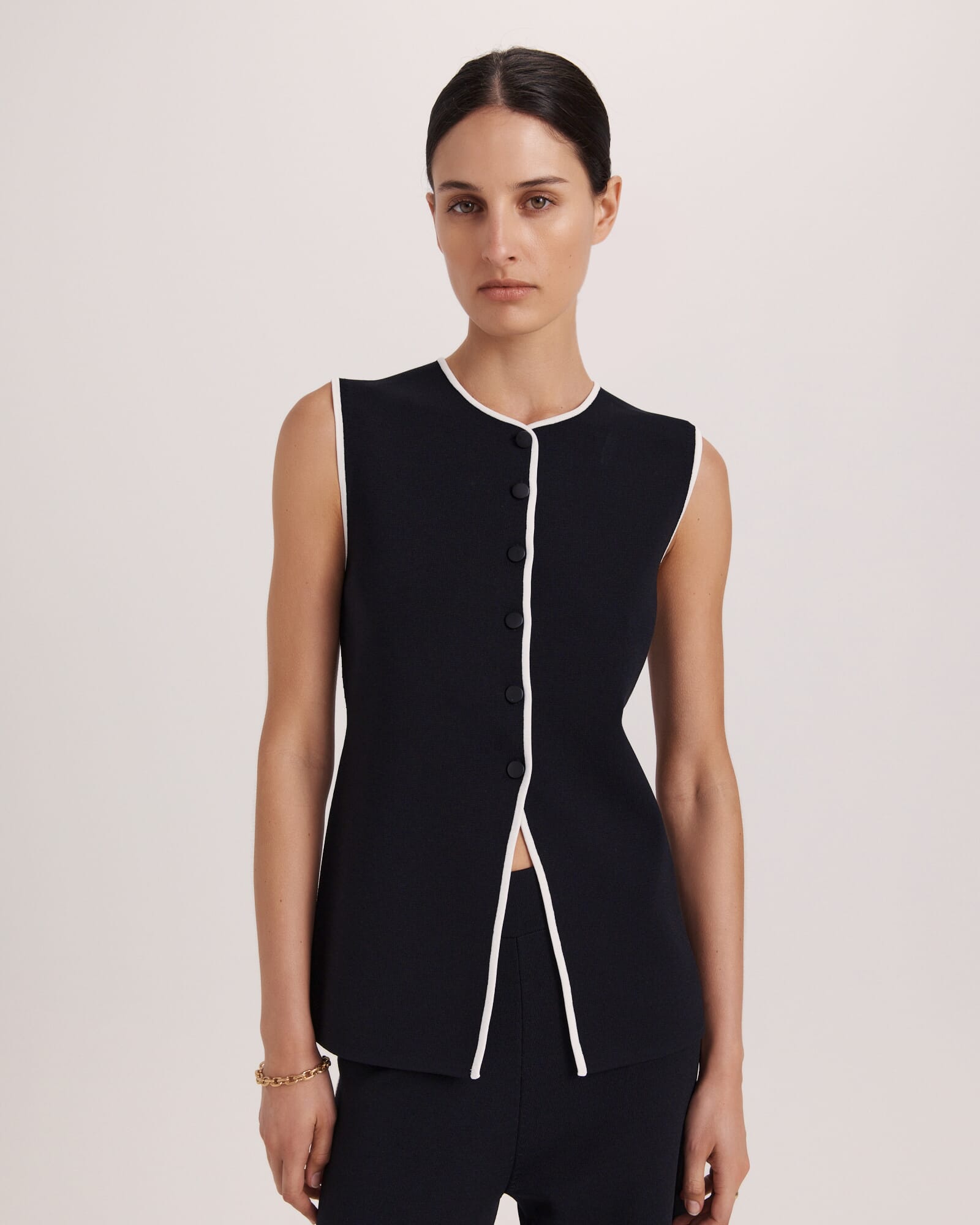 Mia Milano Knit Contrast Vest