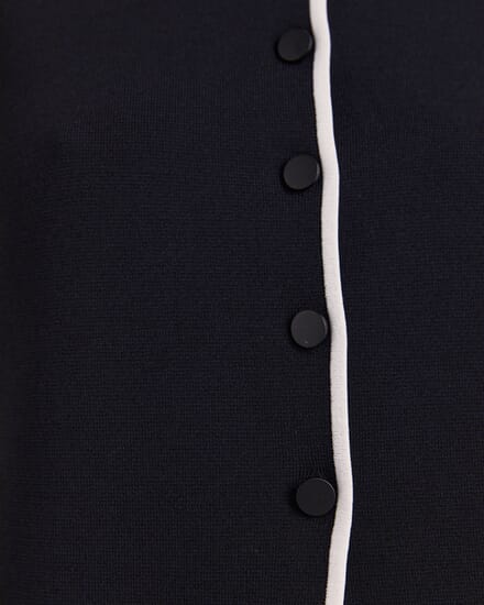 Mia Milano Knit Contrast Vest in BLACK