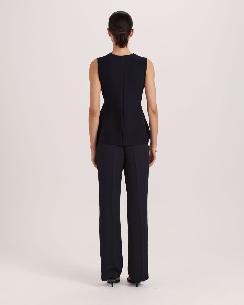 Mia Milano Peplum Top in BLACK