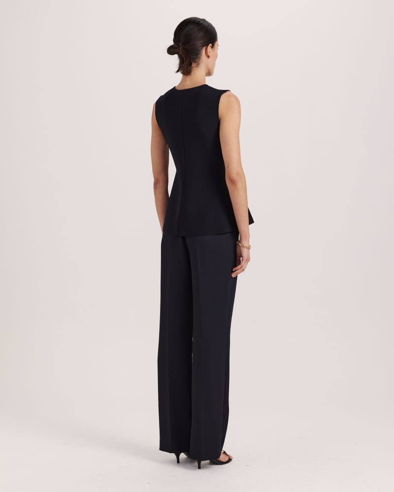 Mia Milano Peplum Top in BLACK