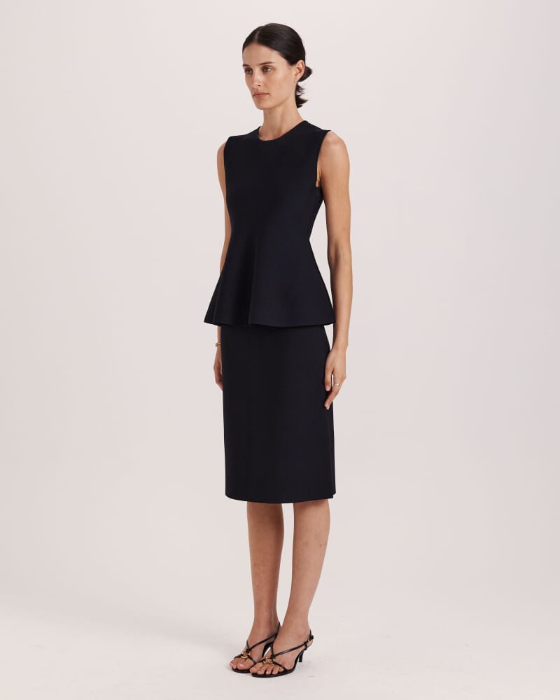 Mia Milano Peplum Top in BLACK