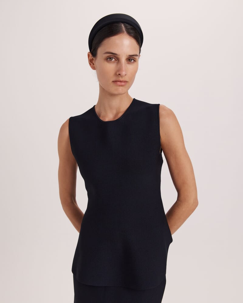 Mia Milano Peplum Top in BLACK