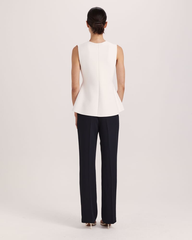 Mia Milano Peplum Top in IVORY