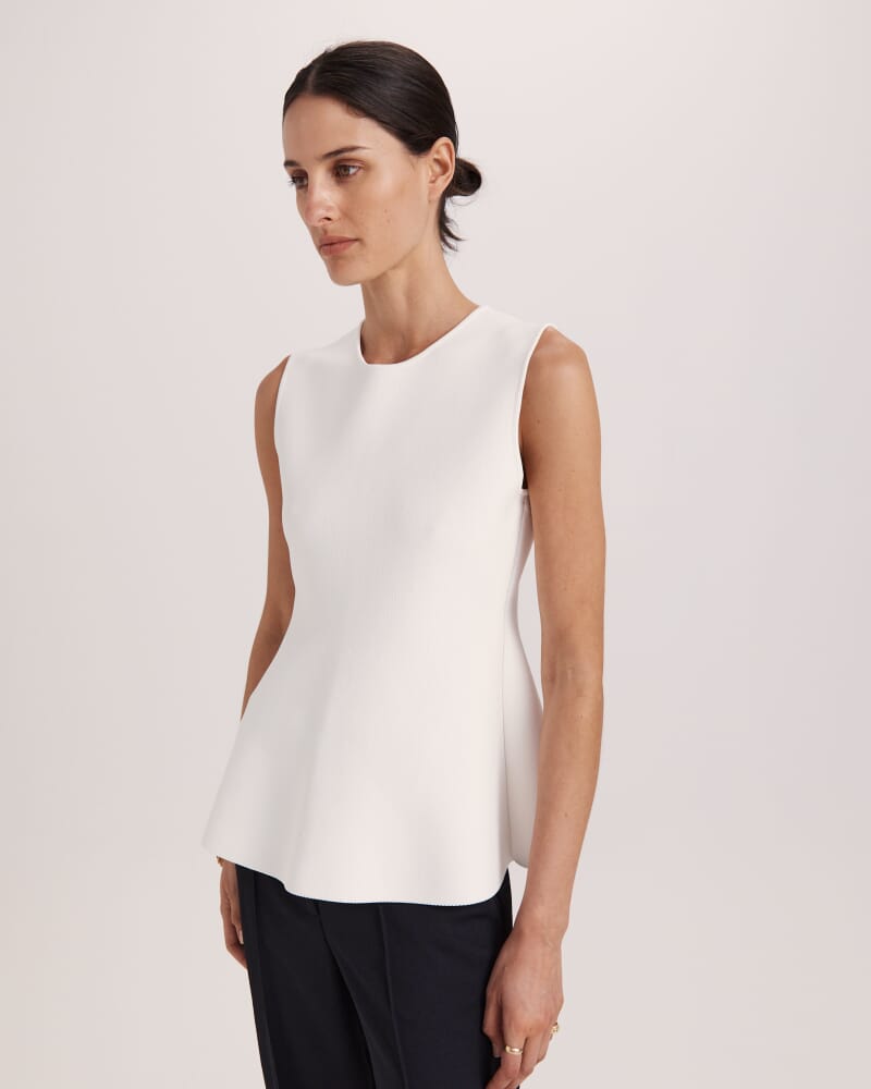 Mia Milano Peplum Top in IVORY