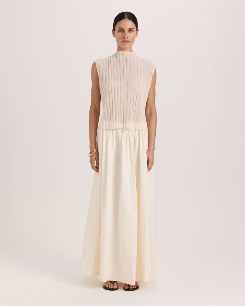 Sheer Knit Rib Tank in PALE LEMON