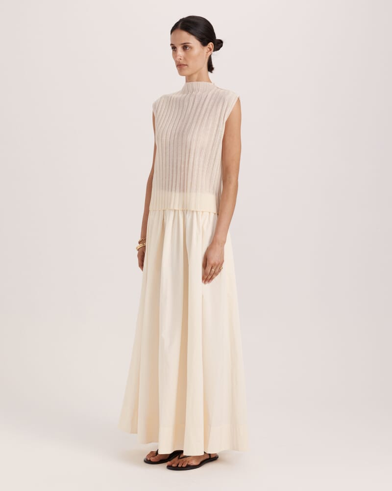 Sheer Knit Rib Tank in PALE LEMON