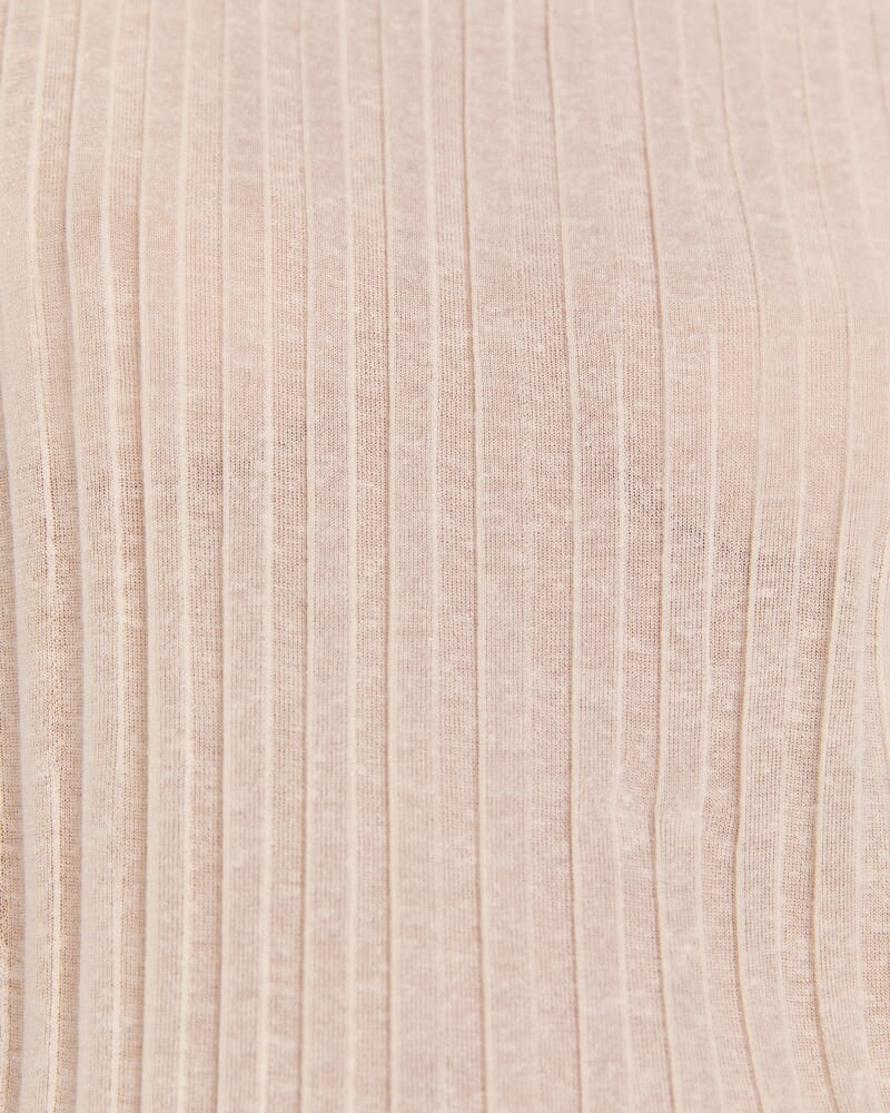 Sheer Knit Rib Tank in PALE LEMON