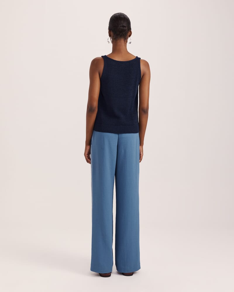 Edith Tape Yarn Tank in NAVY