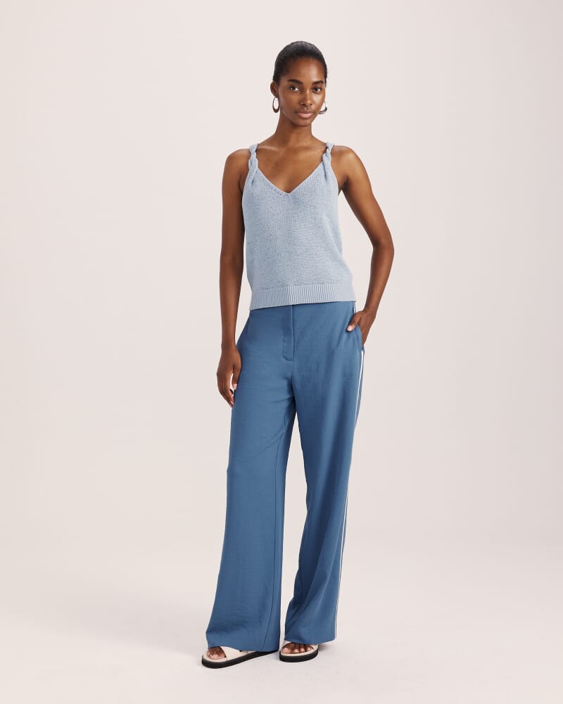 Edith Tape Yarn Tank in SOFT BLUE