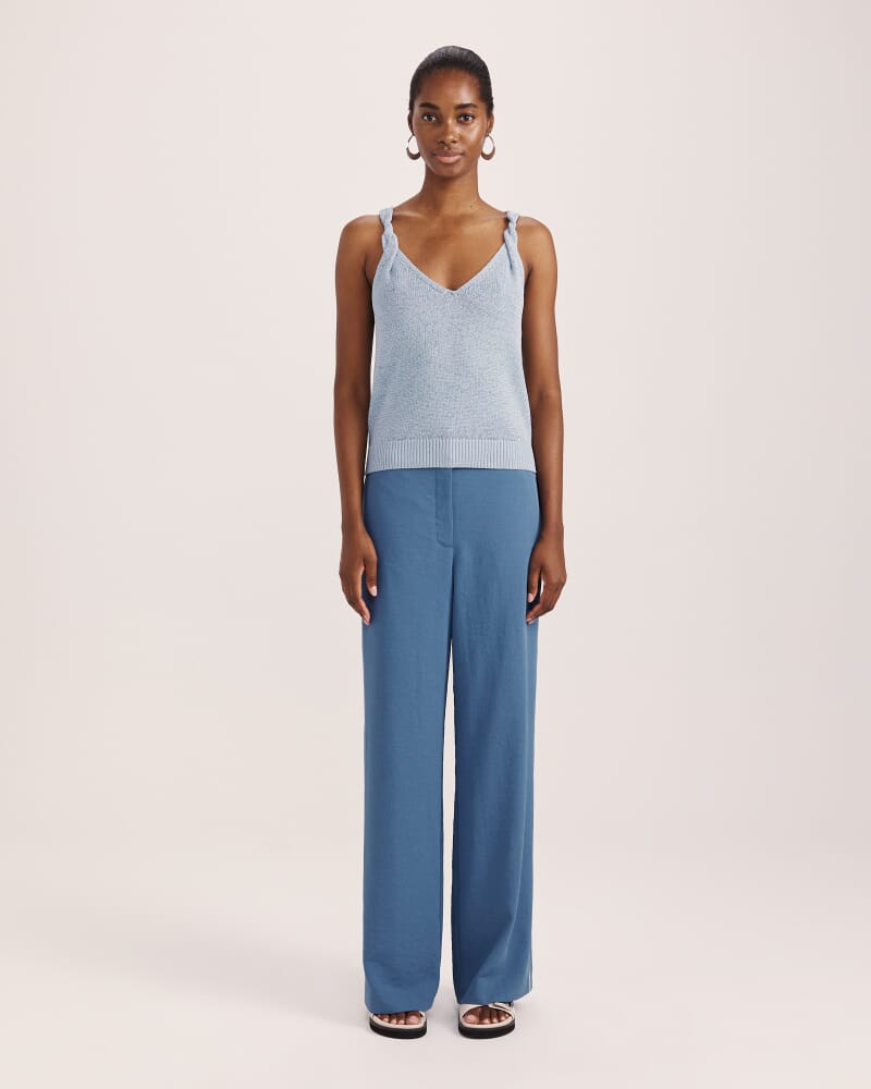 Edith Tape Yarn Tank in SOFT BLUE