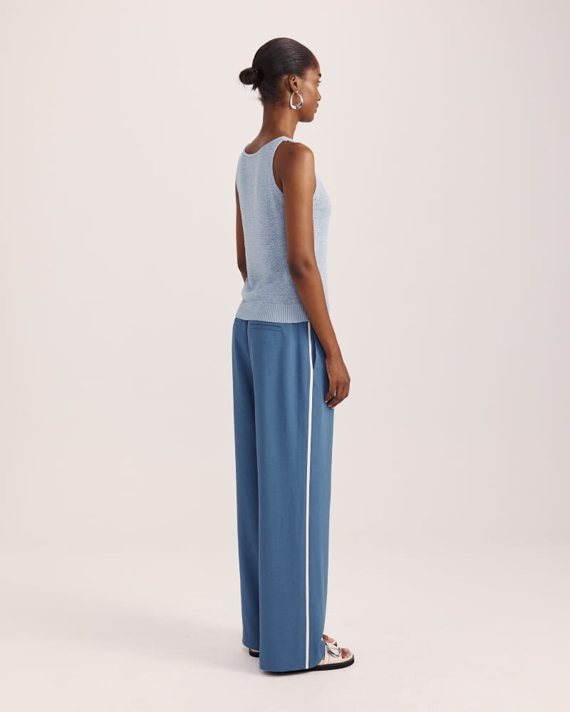 Edith Tape Yarn Tank in SOFT BLUE