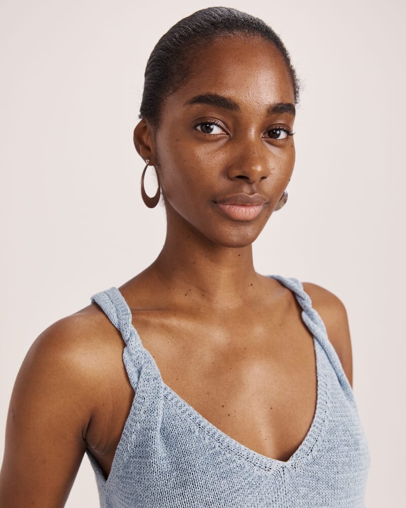 Edith Tape Yarn Tank in SOFT BLUE