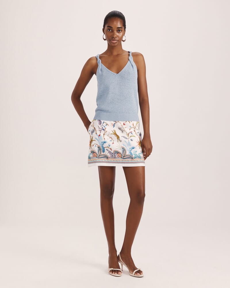 Edith Tape Yarn Tank in SOFT BLUE