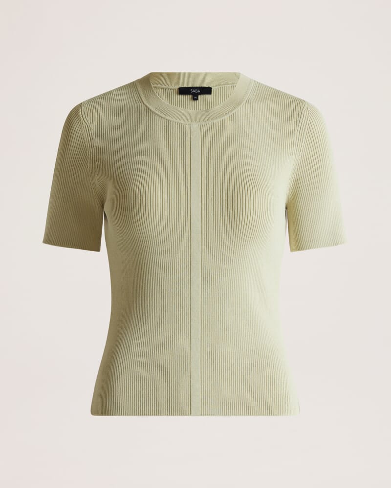 Vicky Rib Knit Top in SAGE