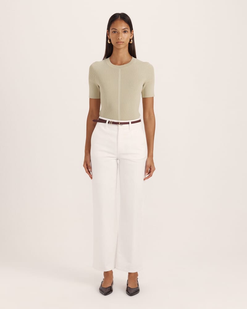 Vicky Rib Knit Top in SAGE