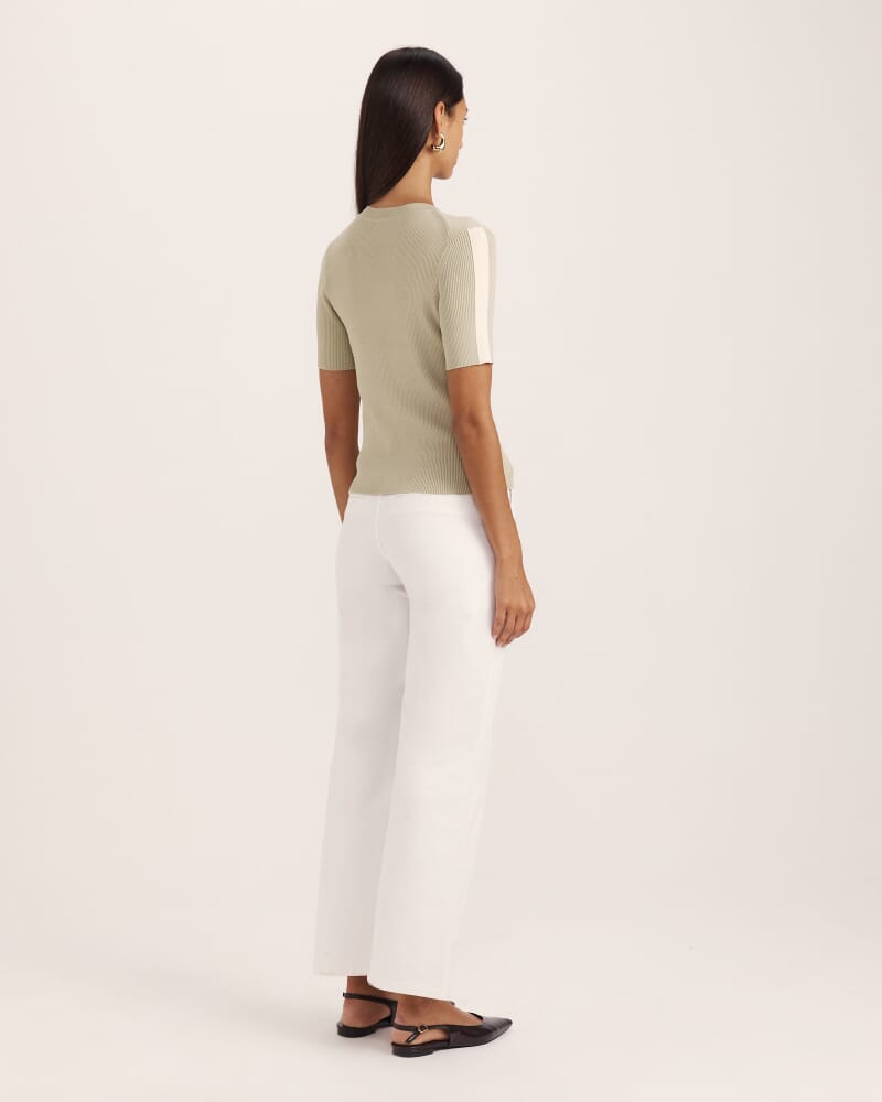 Vicky Rib Knit Top in SAGE