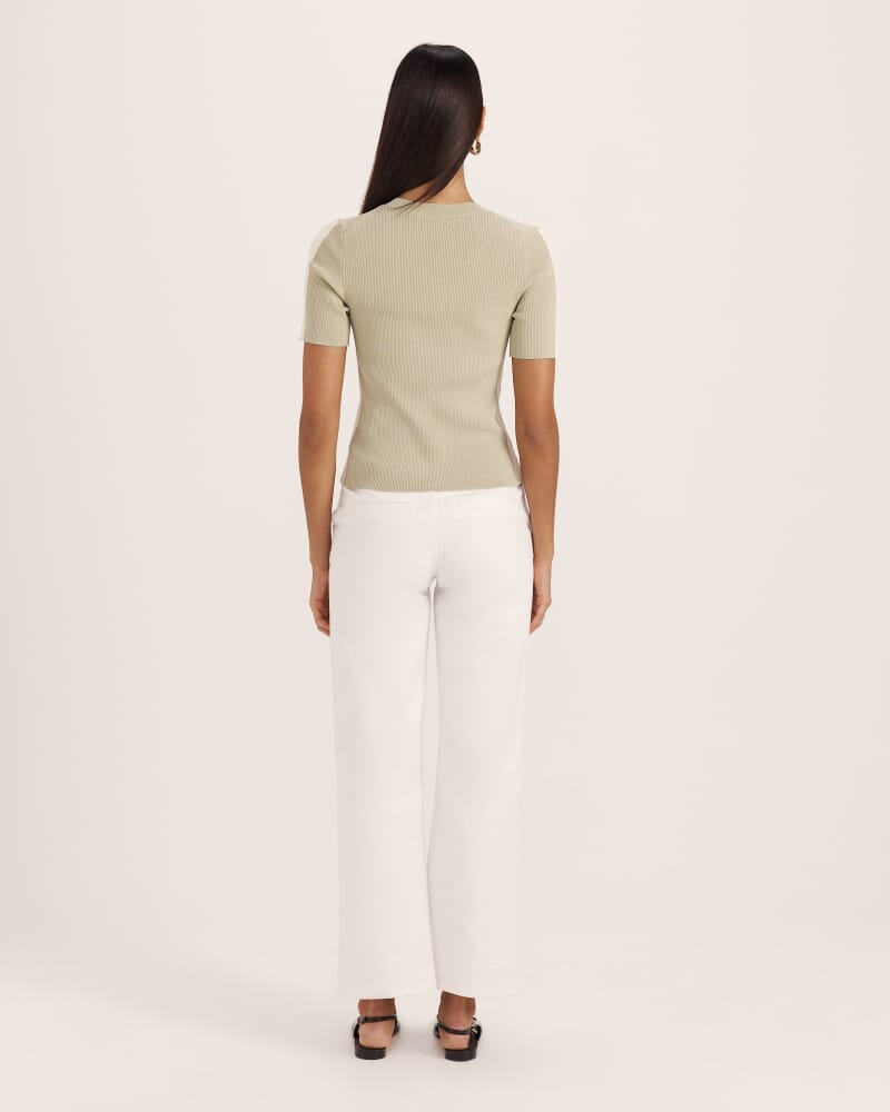 Vicky Rib Knit Top in SAGE