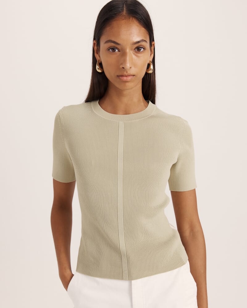 Vicky Rib Knit Top in SAGE