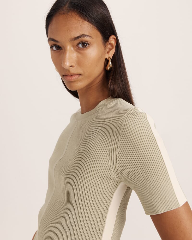 Vicky Rib Knit Top in SAGE
