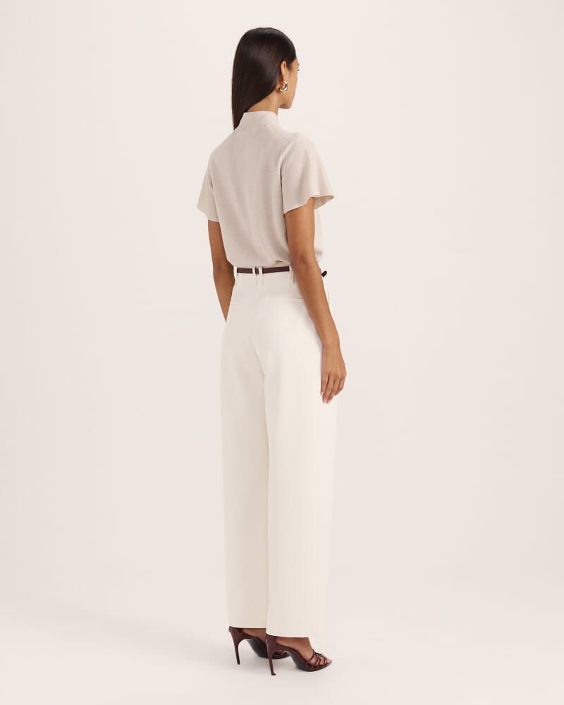 Mariya Metallic Tie Neck Knit in CHAMPAGNE