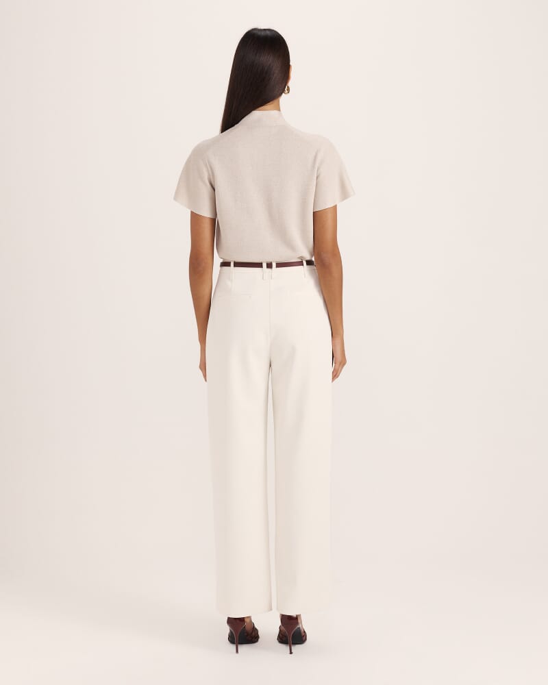 Mariya Metallic Tie Neck Knit in CHAMPAGNE