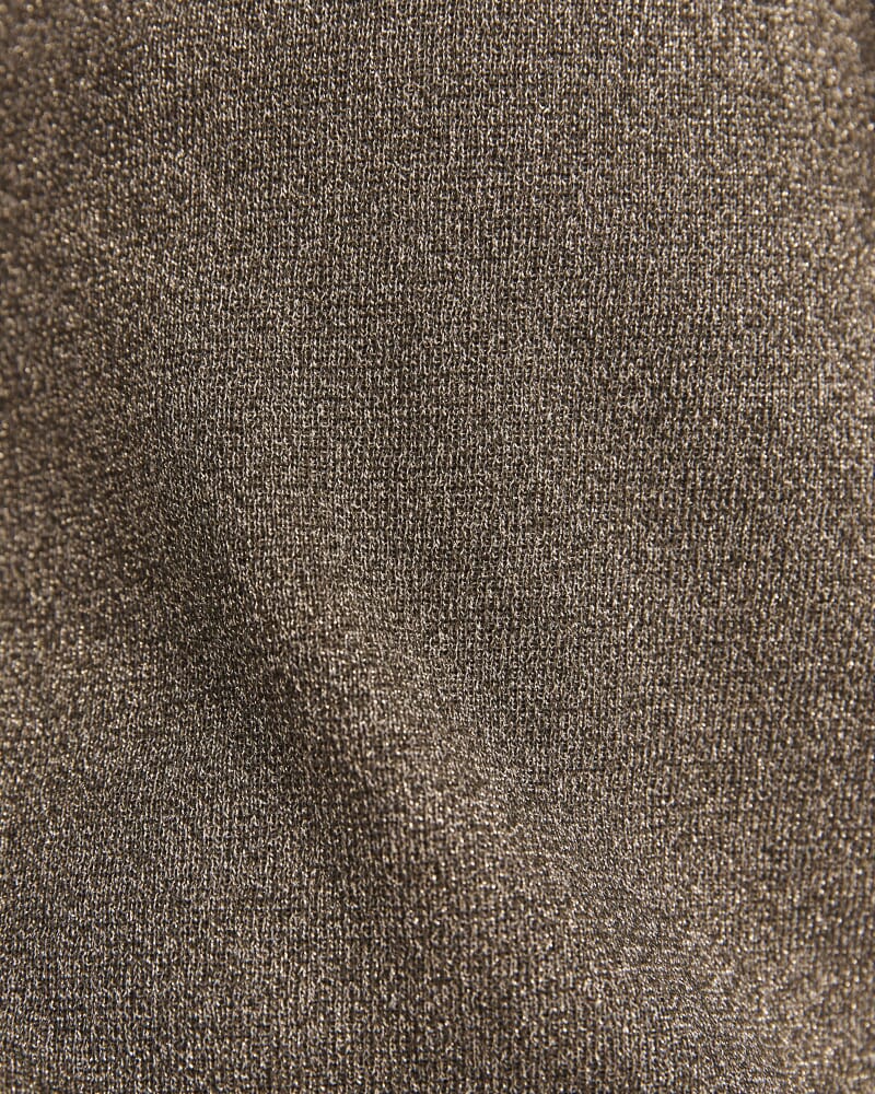 Mariya Metallic Tie Neck Knit in DARK OLIVE