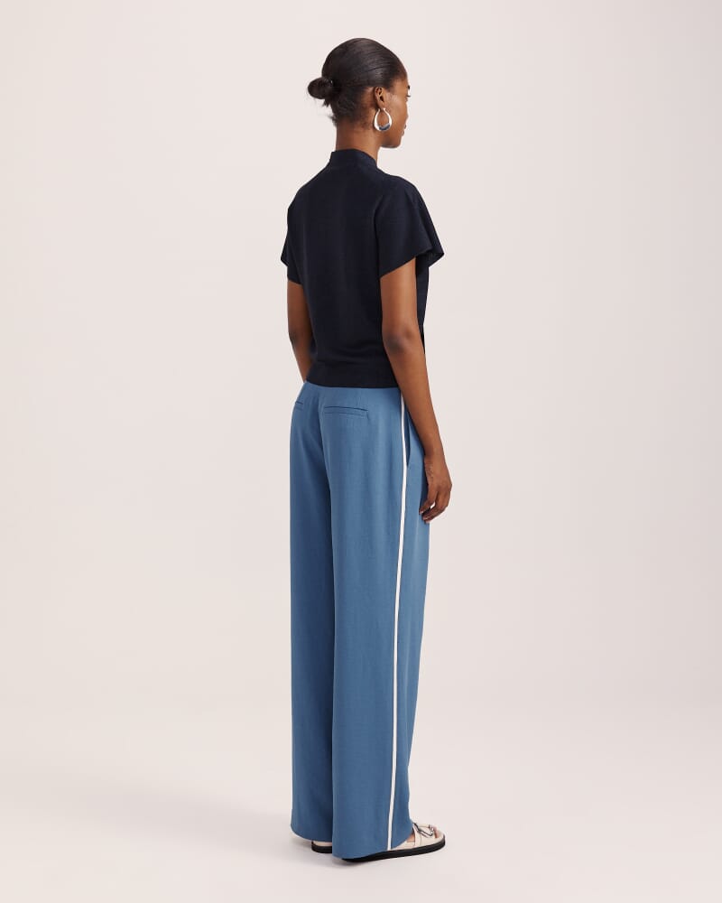 Mariya Metallic Tie Neck Knit in MIDNIGHT