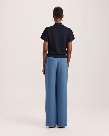 Mariya Metallic Tie Neck Knit in MIDNIGHT