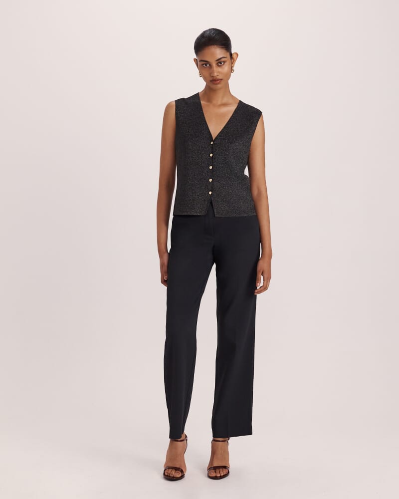 Shaila Sparkling Knit Vest in BLACK/GOLD