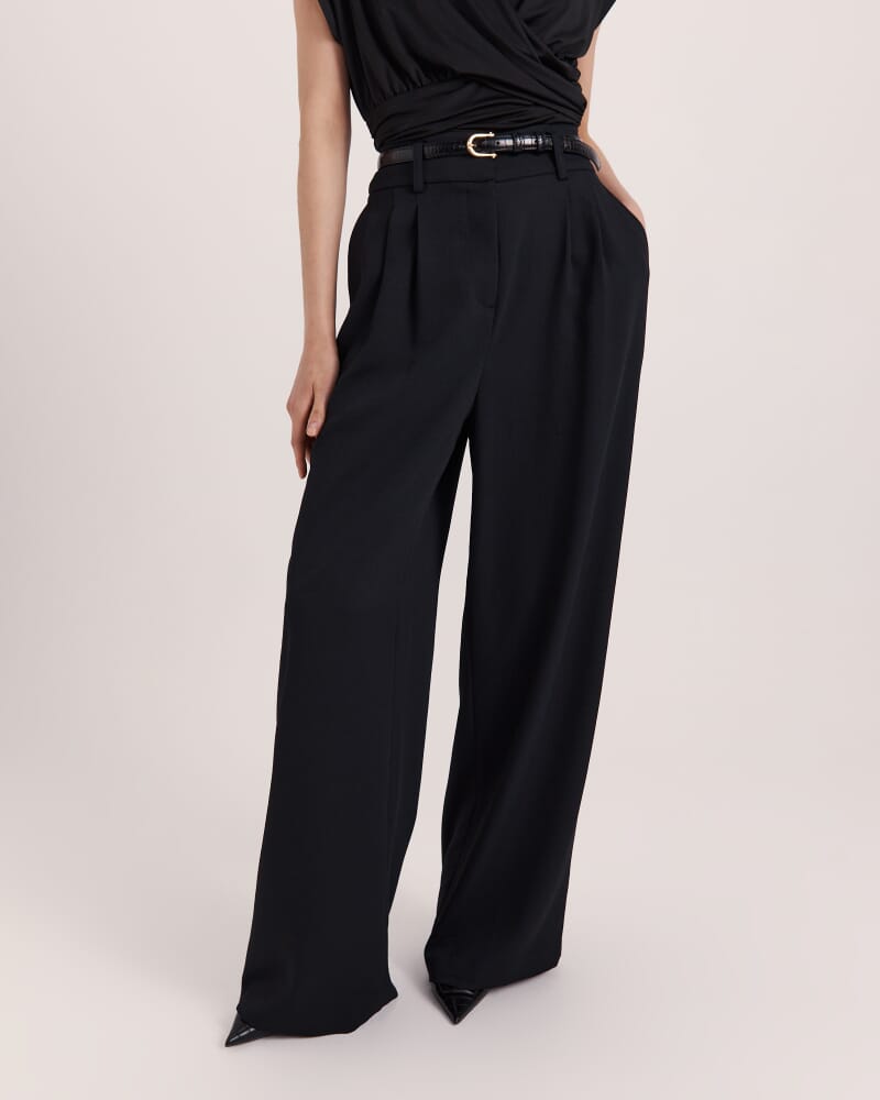 Dharma Pleat Front Pant in BLACK