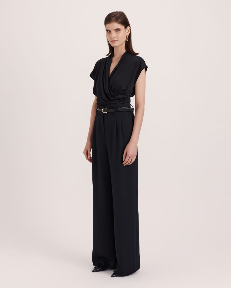 Dharma Pleat Front Pant in BLACK