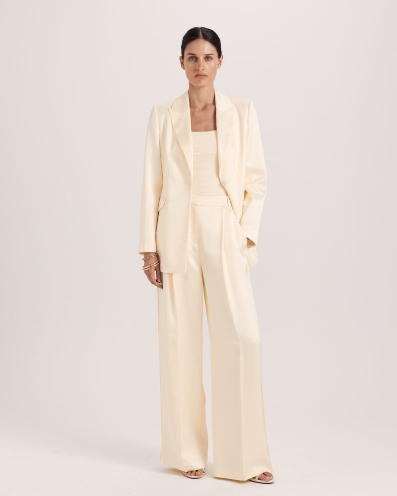 Nevine Pleat Front Pant in PALE LEMON