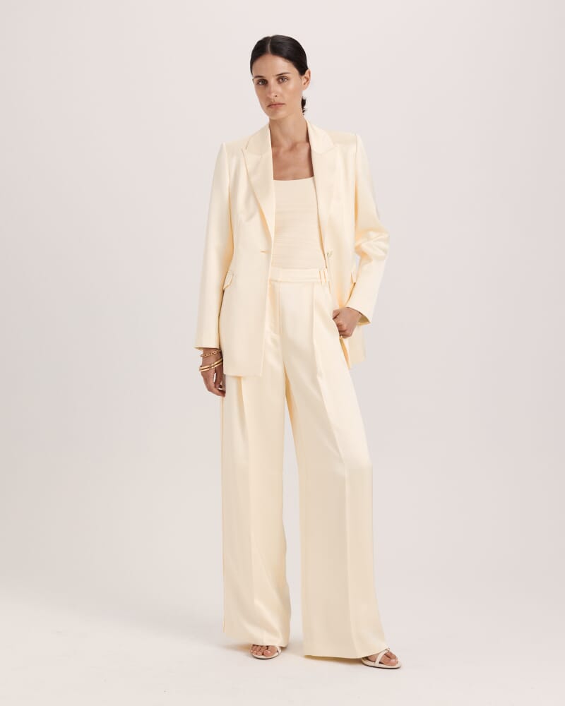 Nevine Pleat Front Pant in PALE LEMON