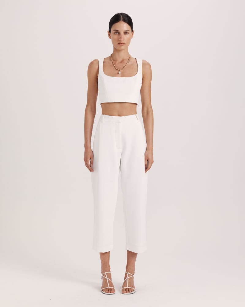 Dharma Tuck Front Culotte in ALABASTER