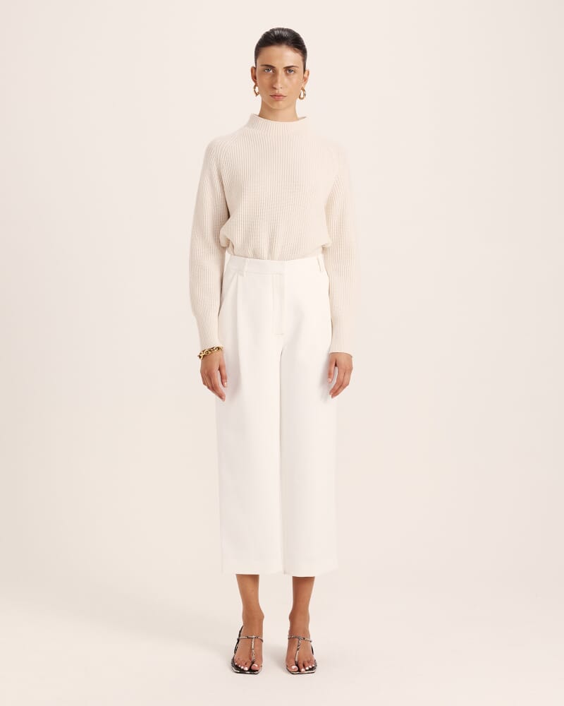 Dharma Tuck Front Culotte in ALABASTER/TAN
