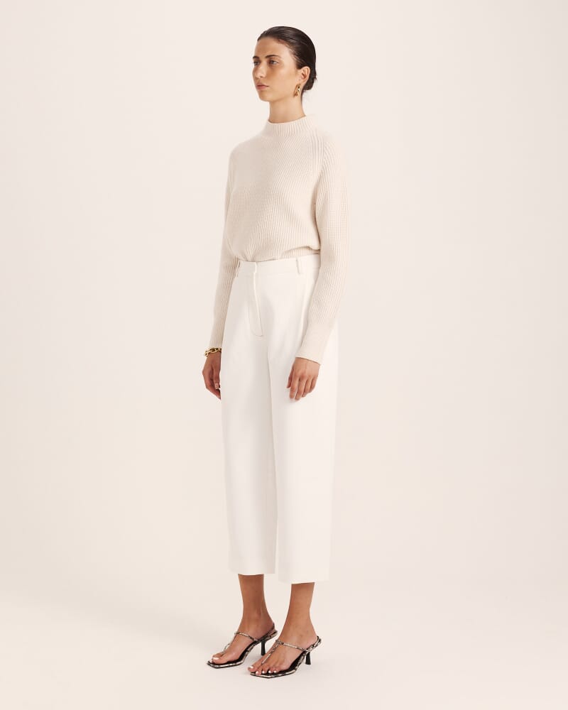Dharma Tuck Front Culotte in ALABASTER/TAN
