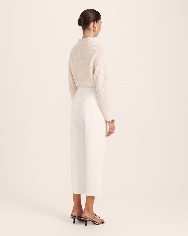 Dharma Tuck Front Culotte in ALABASTER/TAN