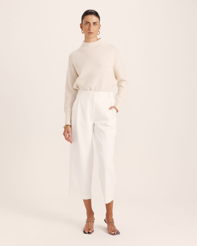 Dharma Tuck Front Culotte in ALABASTER/TAN