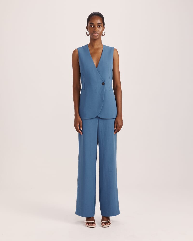 Dharma Wide Leg Pant in BLUE STEEL