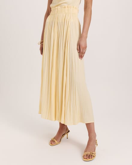Lillian Pleated Skirt in CAMOMILE