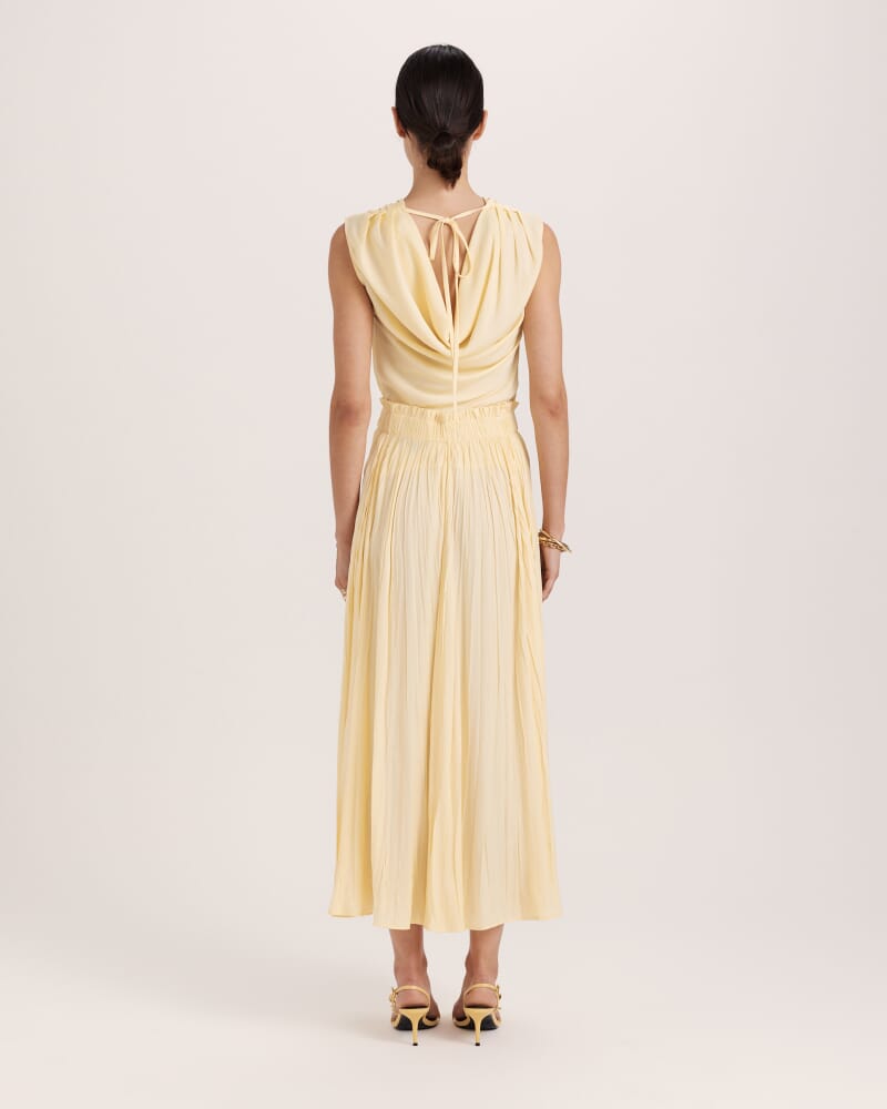 Lillian Pleated Skirt in CAMOMILE