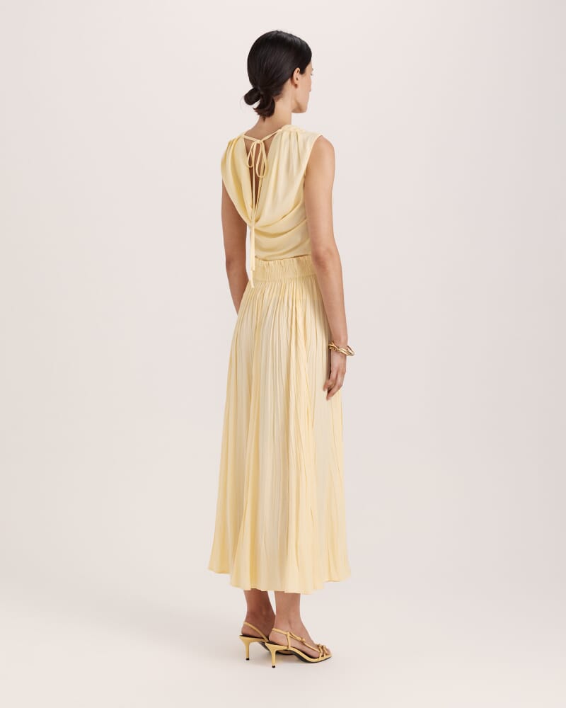 Lillian Pleated Skirt in CAMOMILE